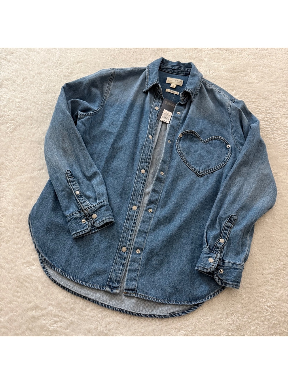 Women’s Small Denim Heart Pocket NWT